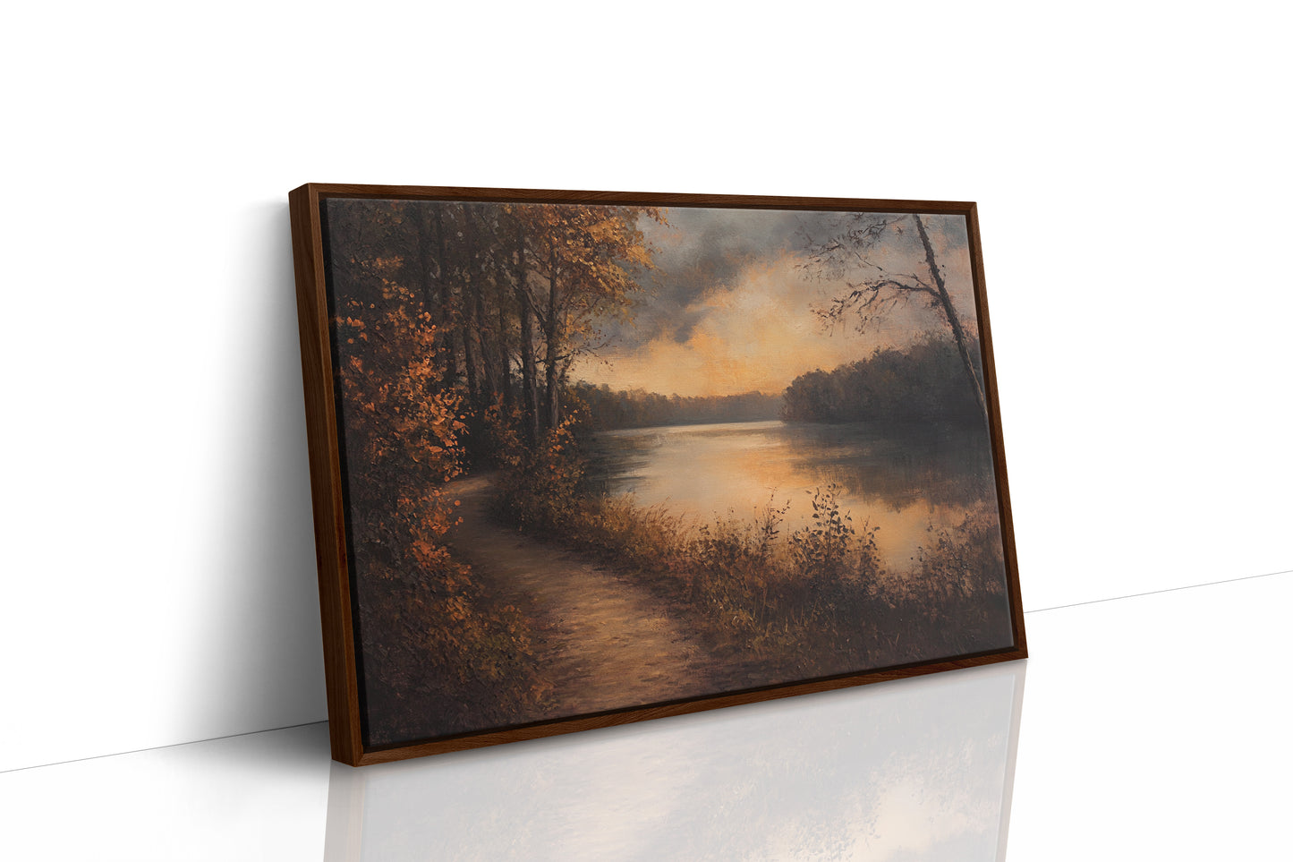 Autumn Path Leads To Golden Waters