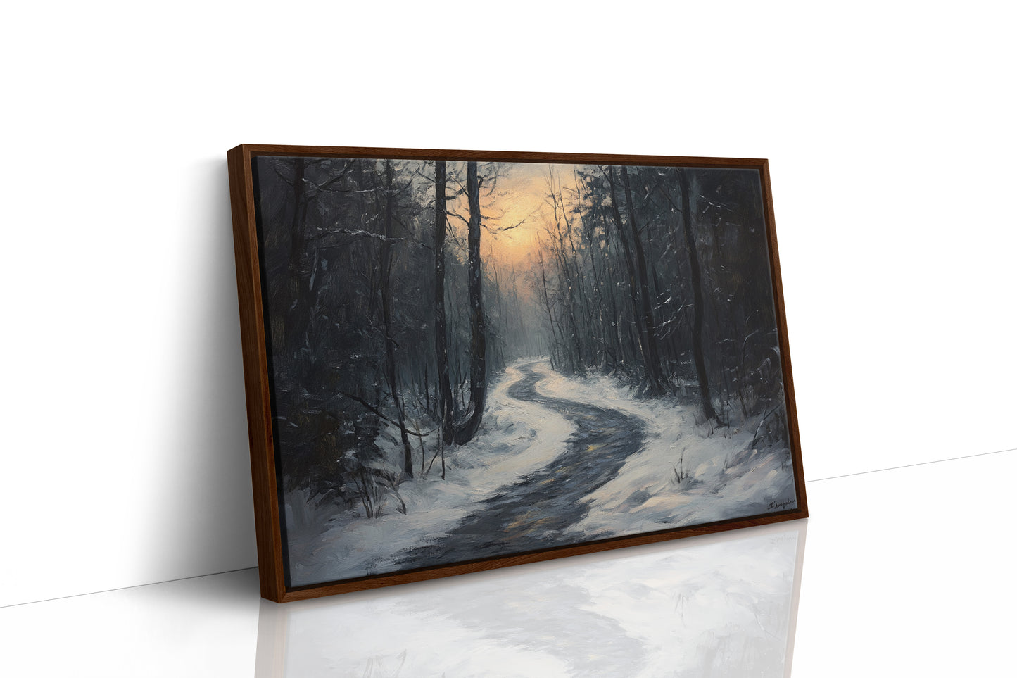 Winter Path Beckons Golden Dawn