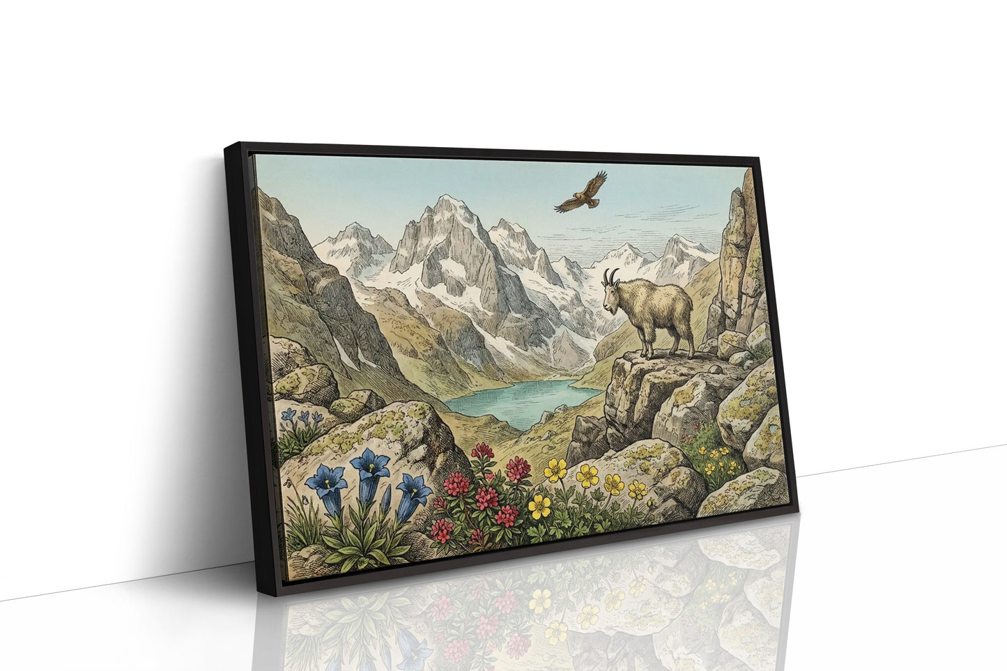 Eagle's Eye Over the Alpine Lake