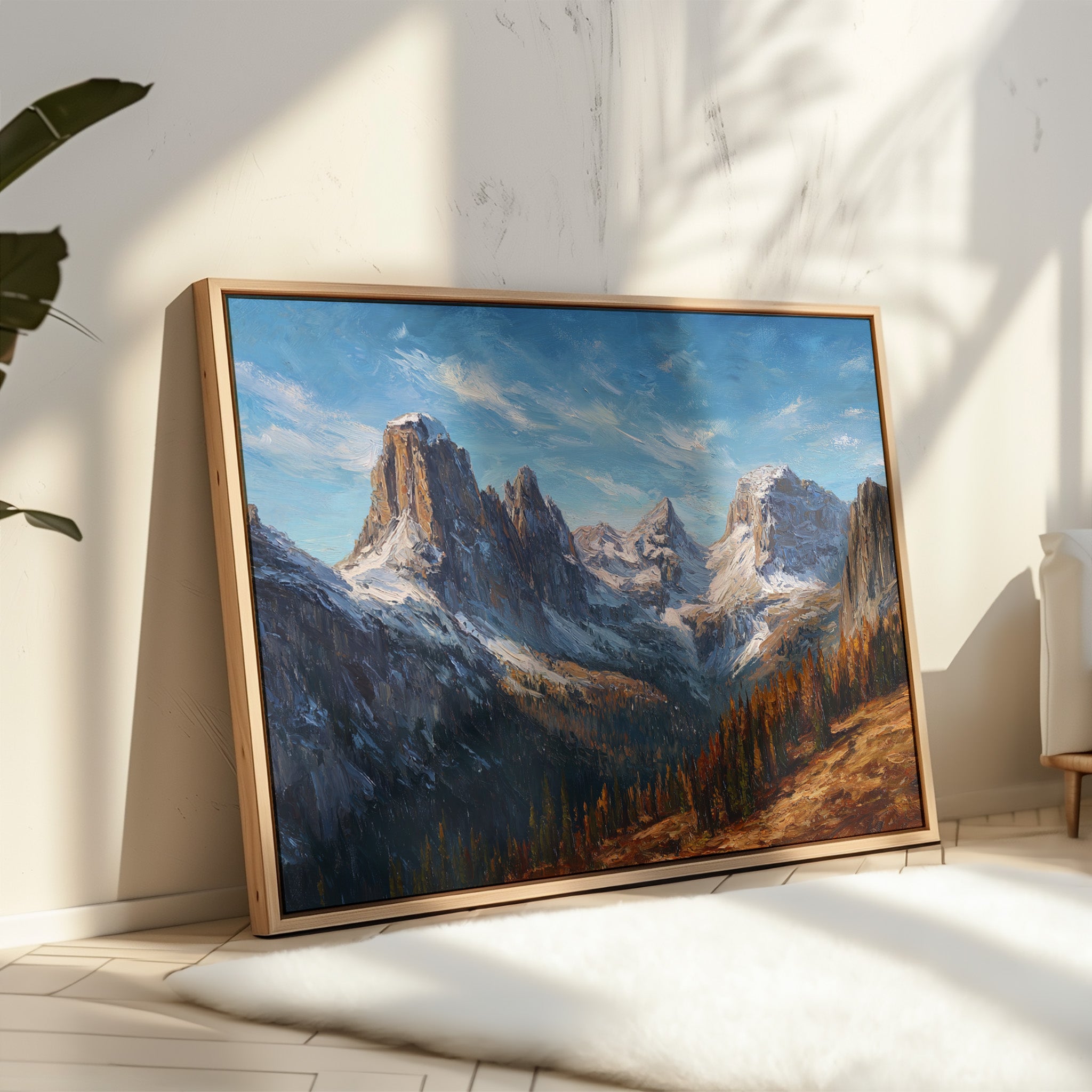 Autumn Pines Meet Winter Peaks