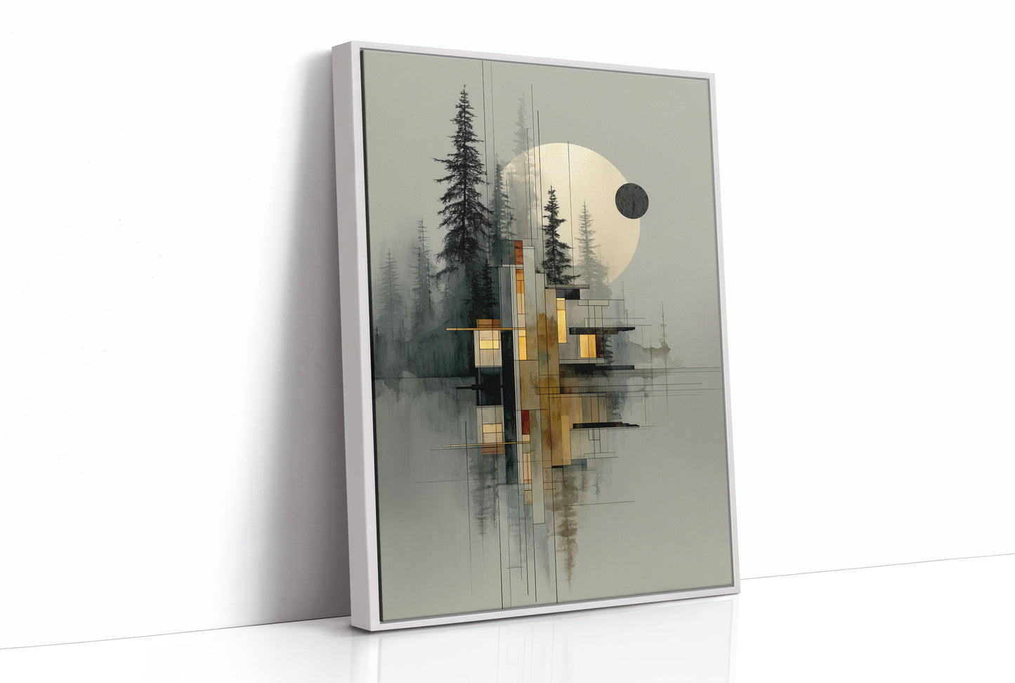 Geometric Pines Meet Rising Moon