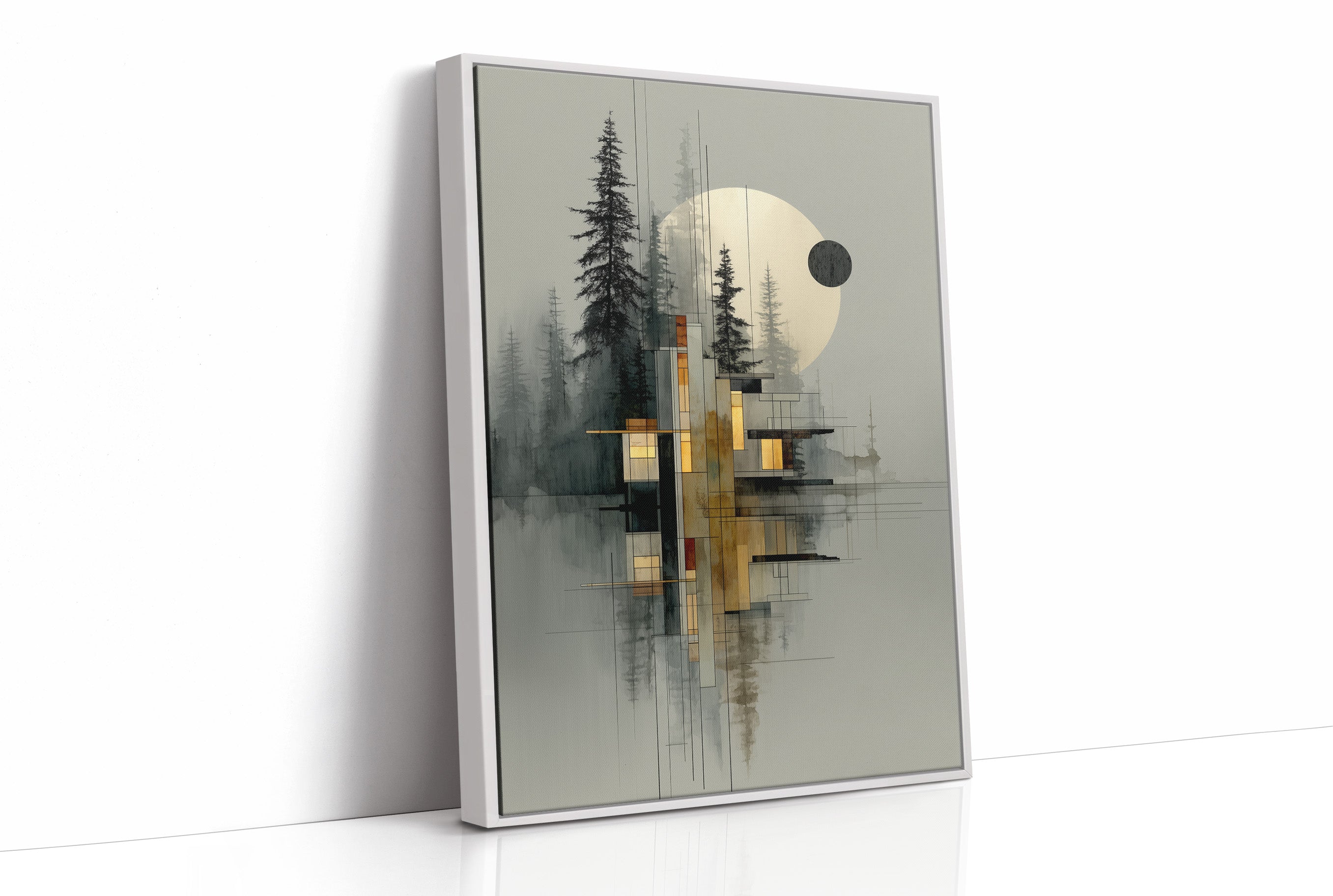 Geometric Pines Meet Rising Moon