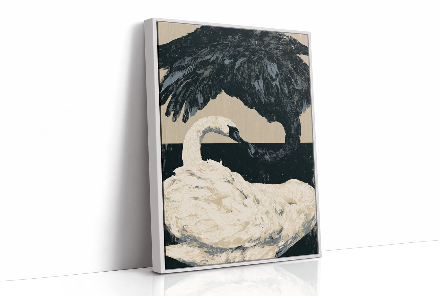 Black-Necked Swan on the Waterline