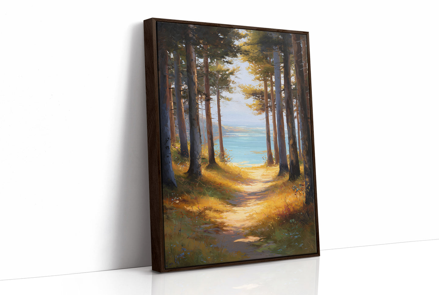 Forest Path Meets Azure Waters