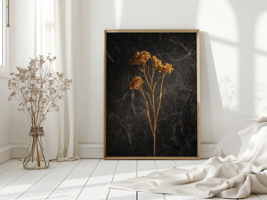 Golden Blooms Against Timeless Stone