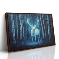 Moonlit Stag Among Birch Trees