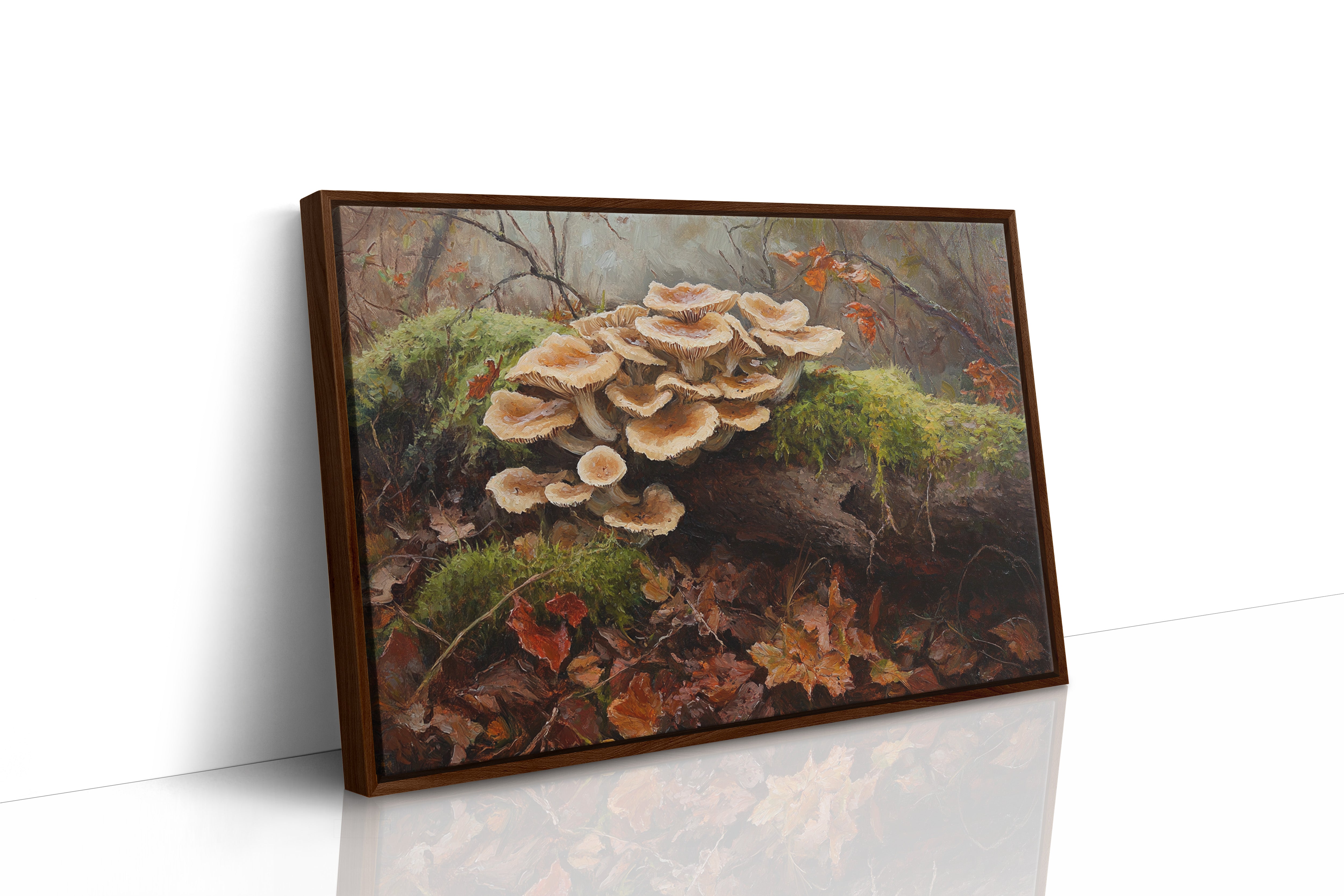 Autumn Mushrooms Dance Among Leaves