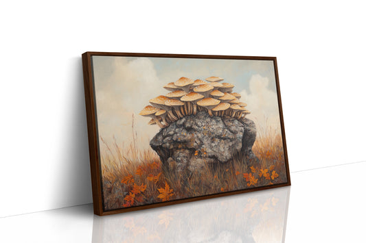 Autumn Mushrooms Crown Ancient Stone