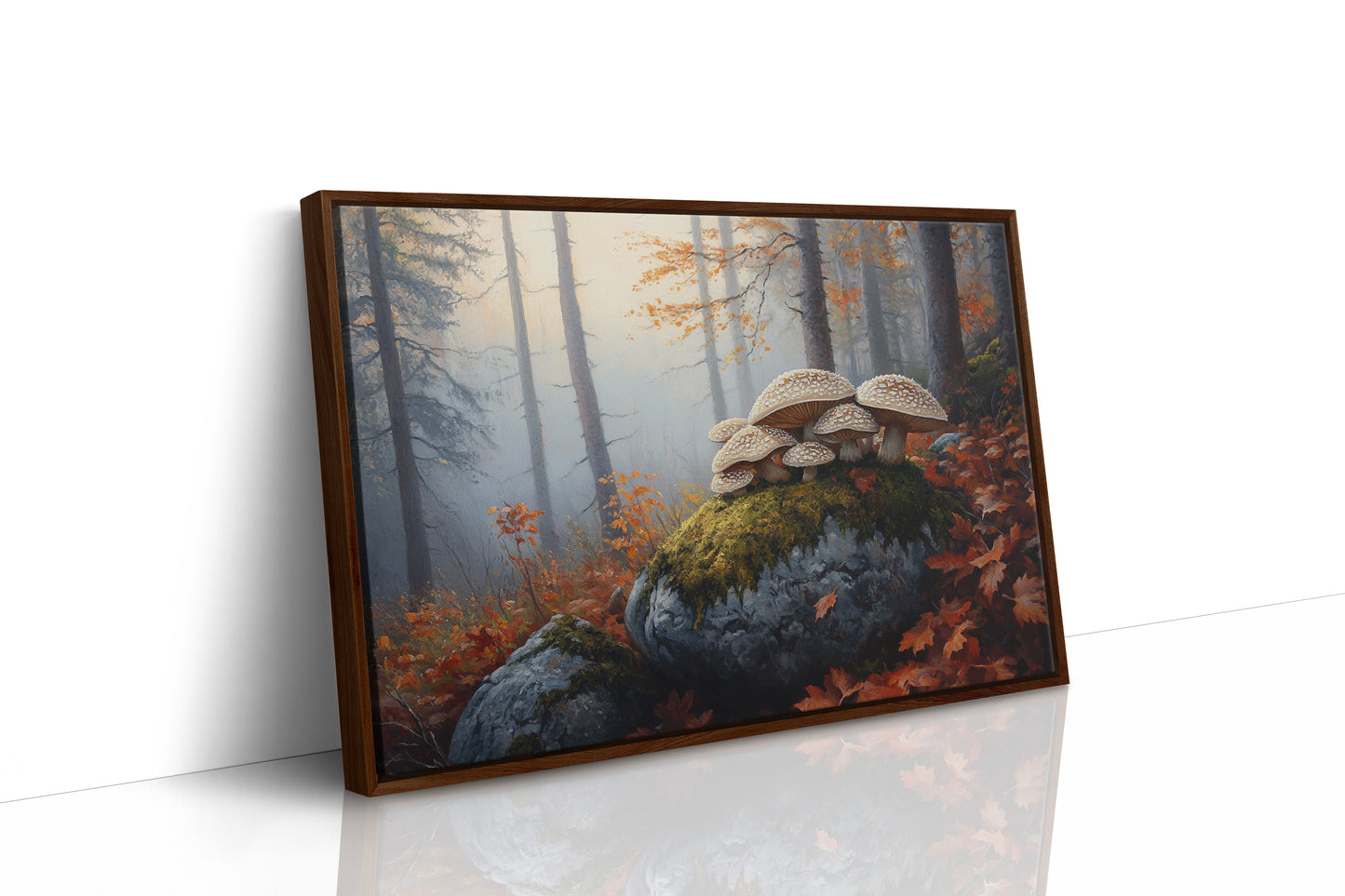 Autumn Mushrooms Dance On Stone