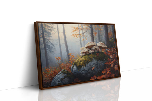 Autumn Mushrooms Dance On Stone