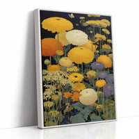 Golden Blooms Dance Through Midnight Gardens