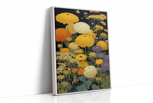 Golden Blooms Dance Through Midnight Gardens