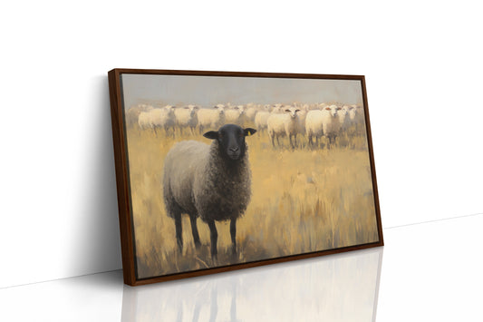 Black Sheep Leads Golden Meadow