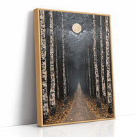 Birch Avenue Under Golden Moon