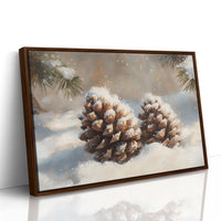 Snow Dusted Pinecones Tell Winter Tales