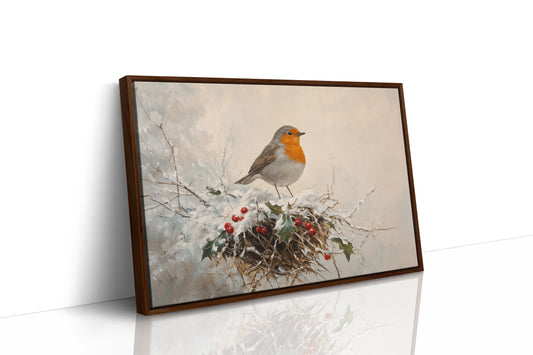 Robin's Winter Song Among Berries