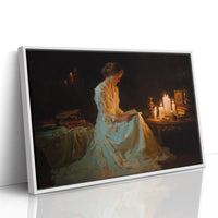 Reading By Candlelight's Gentle Glow