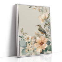 Songbird Perched Among Delicate Blooms