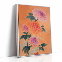 Dahlias Dance In Coral Light