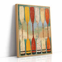 Row Of Weathered Boat Oars