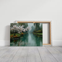 Cherry Blossoms Mirror Morning's Peace