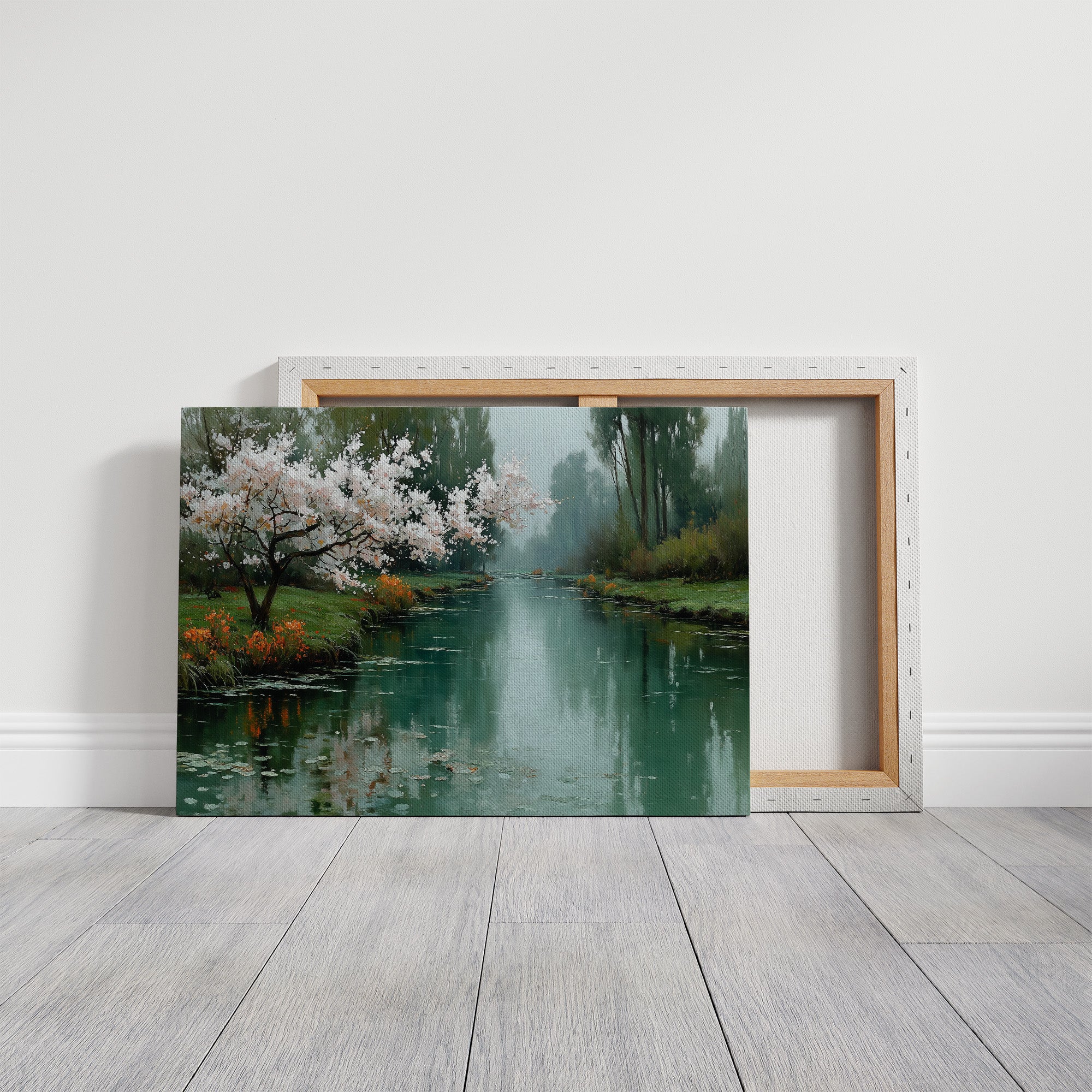 Cherry Blossoms Mirror Morning's Peace