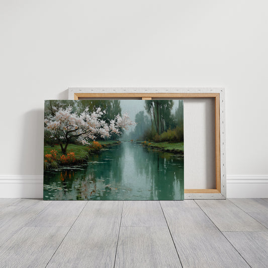 Cherry Blossoms Mirror Morning's Peace