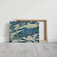 Alligators In Block Print Blue