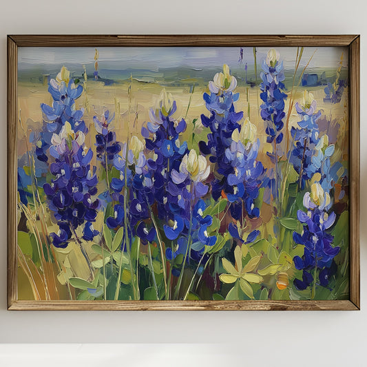 Bluebonnets Dance Under Prairie Light