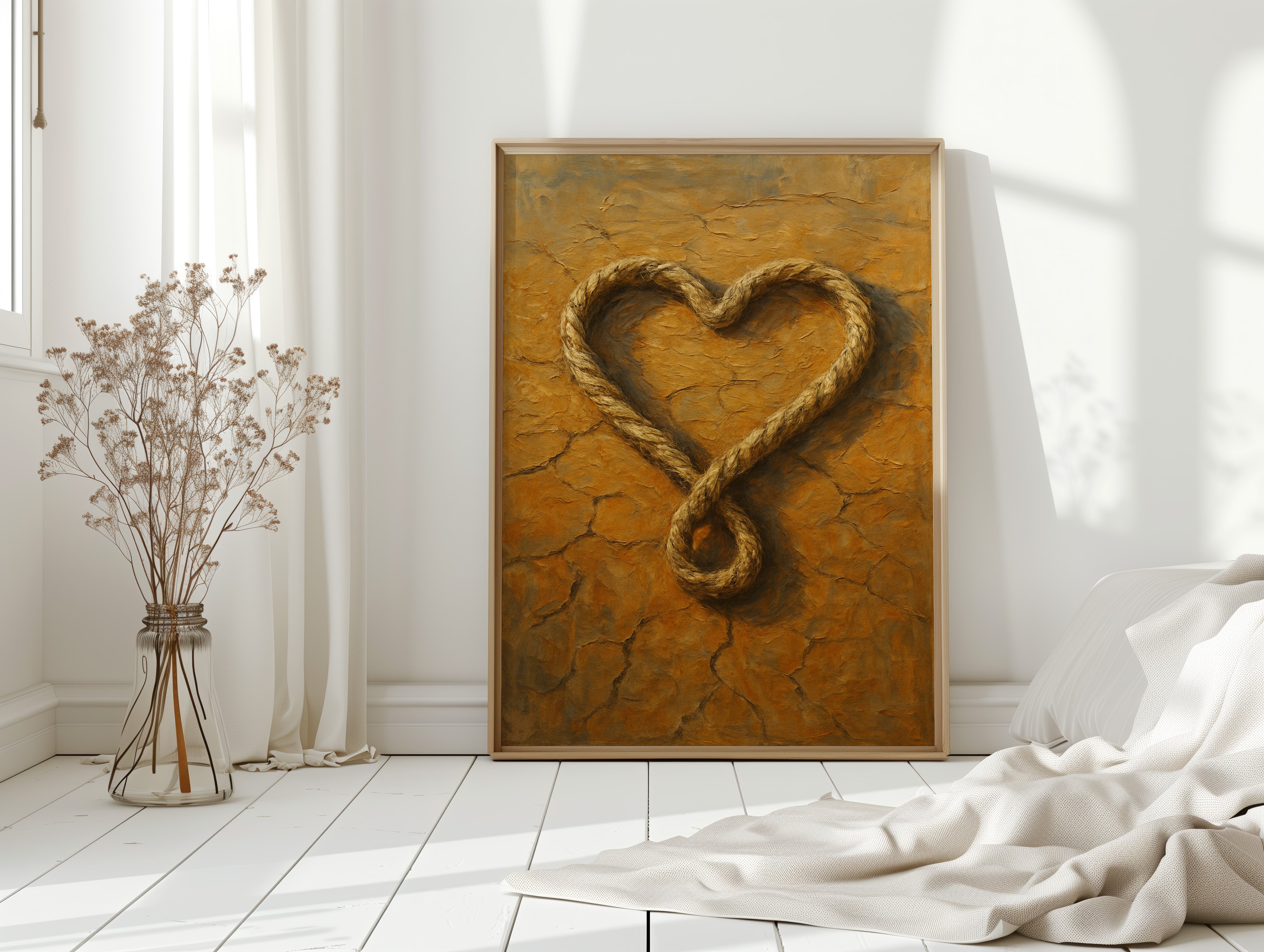 Lassoed Heart Western Rope Art