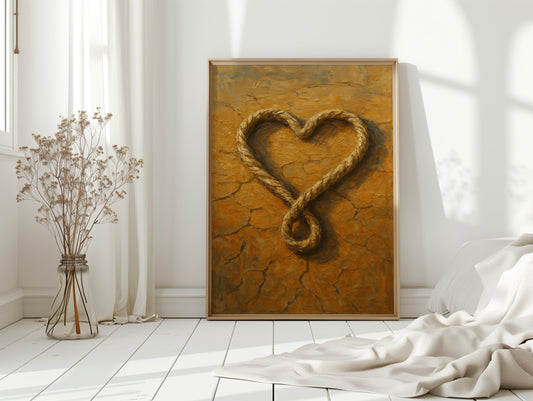 Lassoed Heart Western Rope Art