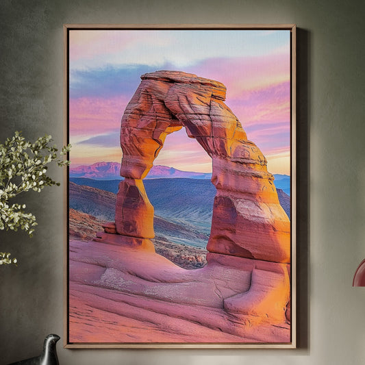 Delicate Arch at Dusk in Painted Sky