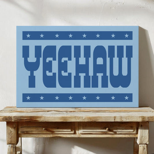 Yeehaw Western Rodeo Shout in Blue
