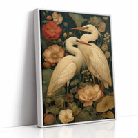 Herons Dance Among Garden Blooms