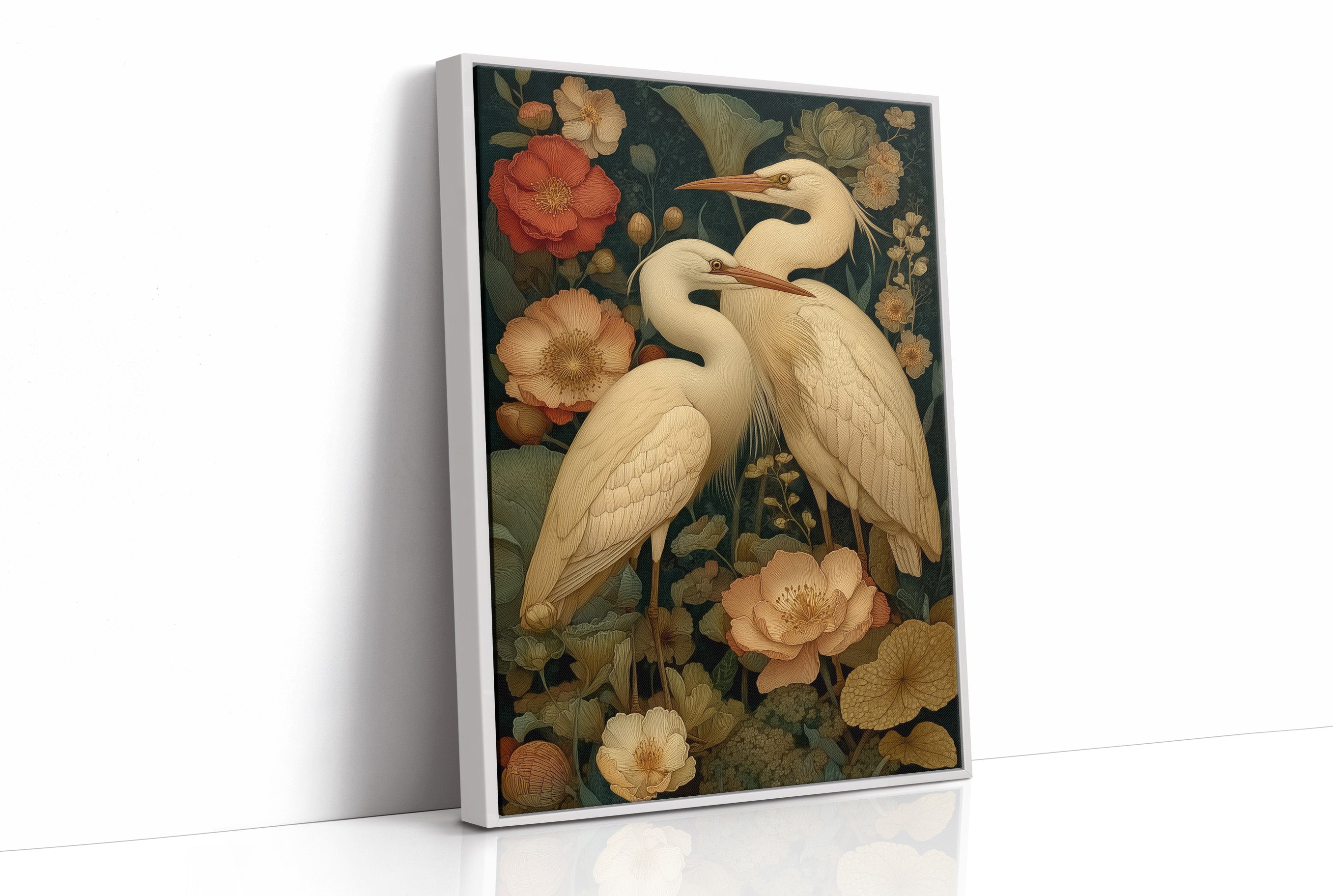 Herons Dance Among Garden Blooms