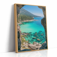 Turquoise Cove Through Granite Window