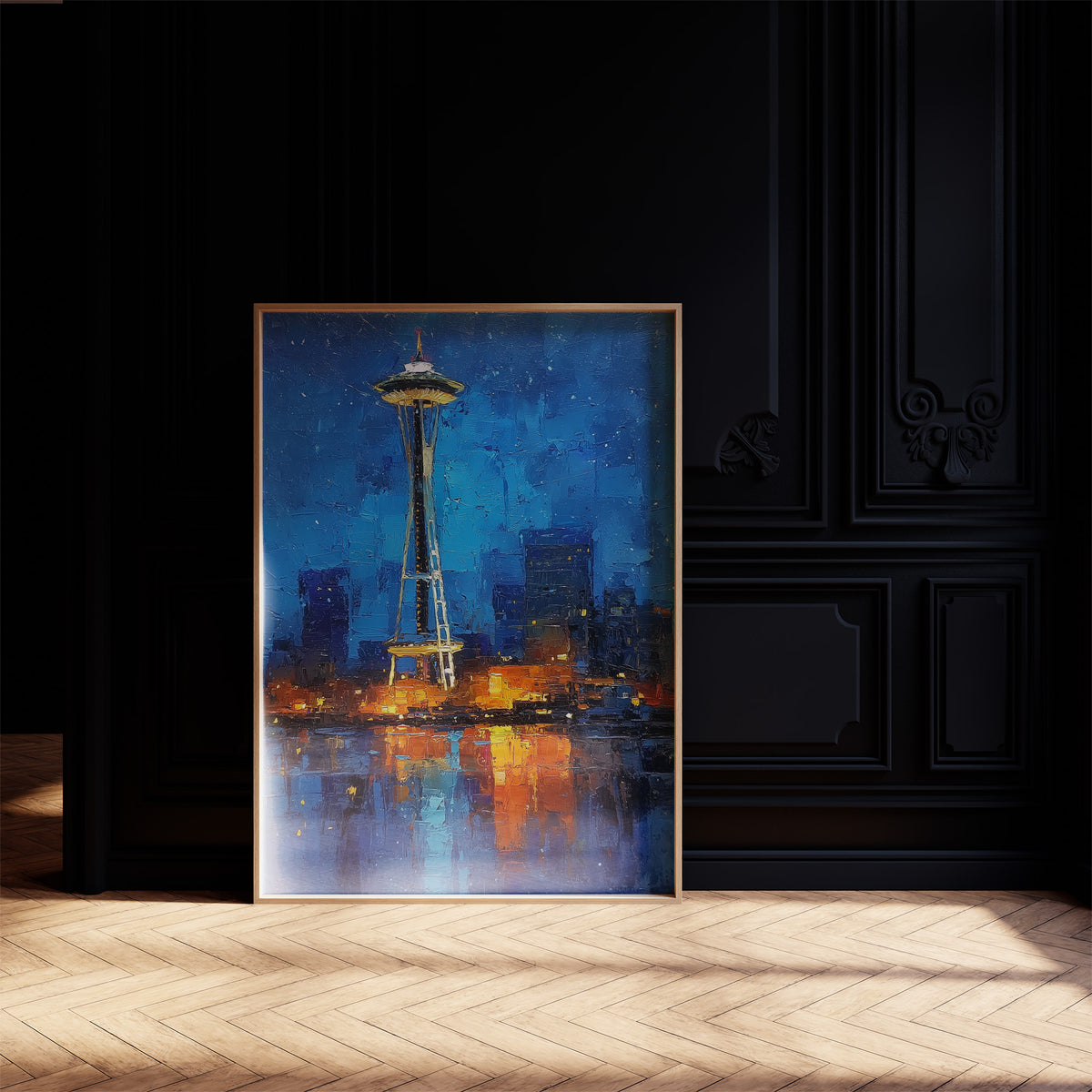 Seattle Burning Blue at Midnight