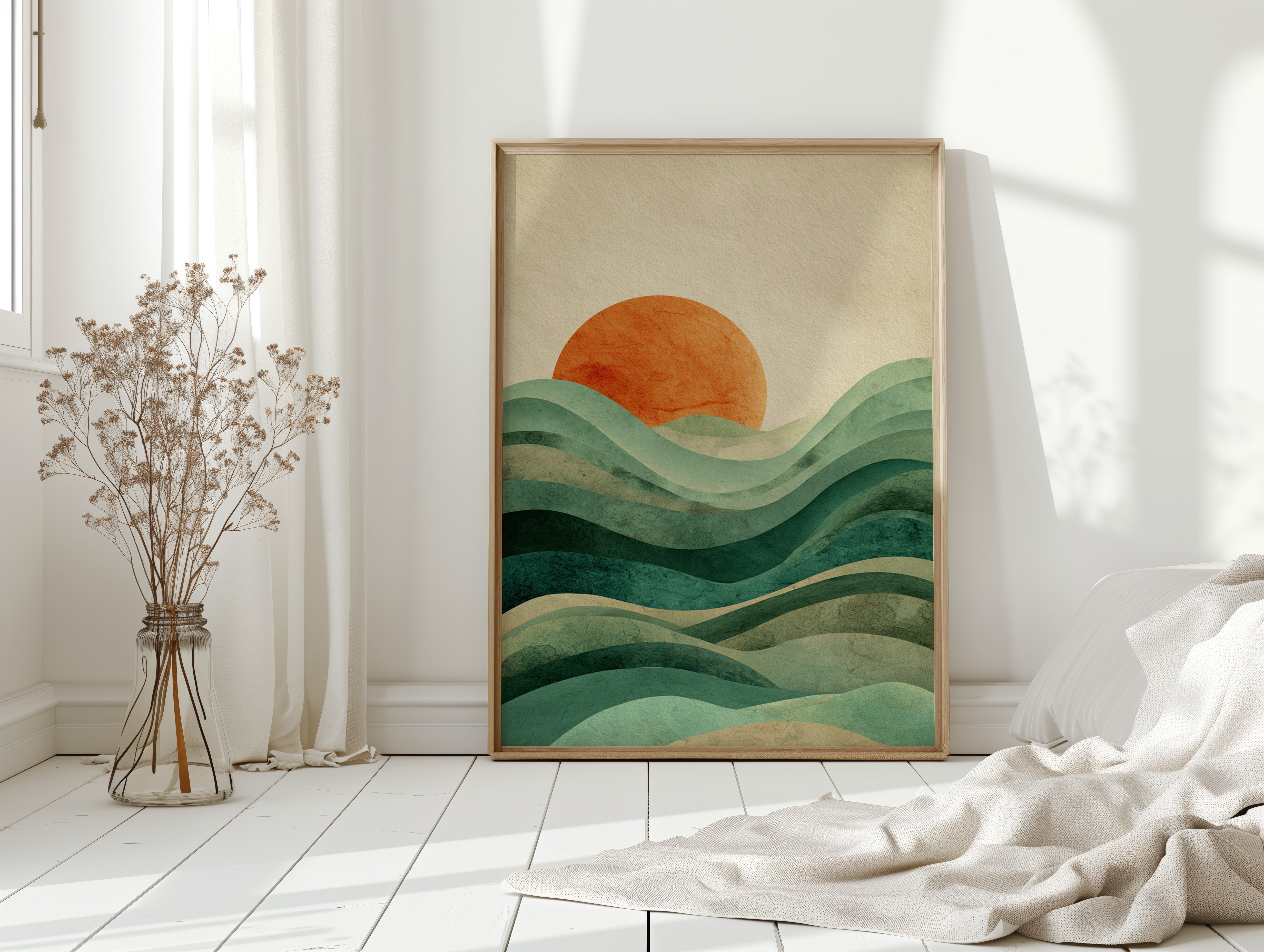 Waves Cradle the Setting Sun