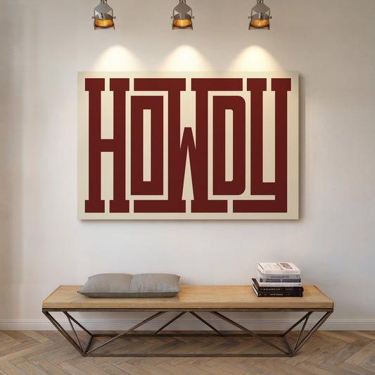 Howdy Maze Style Western Welcome Art