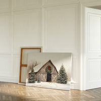 Rustic Christmas Barn – Cozy Winter Farmhouse Wall Art Print