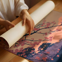 Cherry Blossoms Frame the Evening Bridge