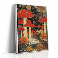 Crimson Mushrooms Dance Under Stars