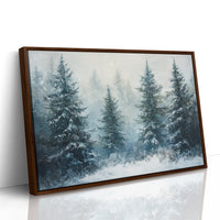 Silent Snow Settles Among Evergreens