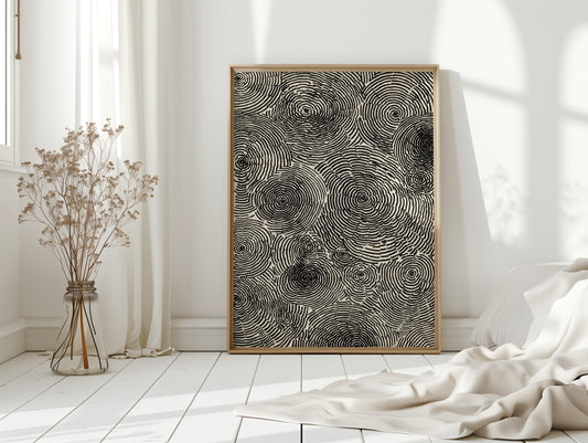 Cascading Circular Patterns in Monochrome