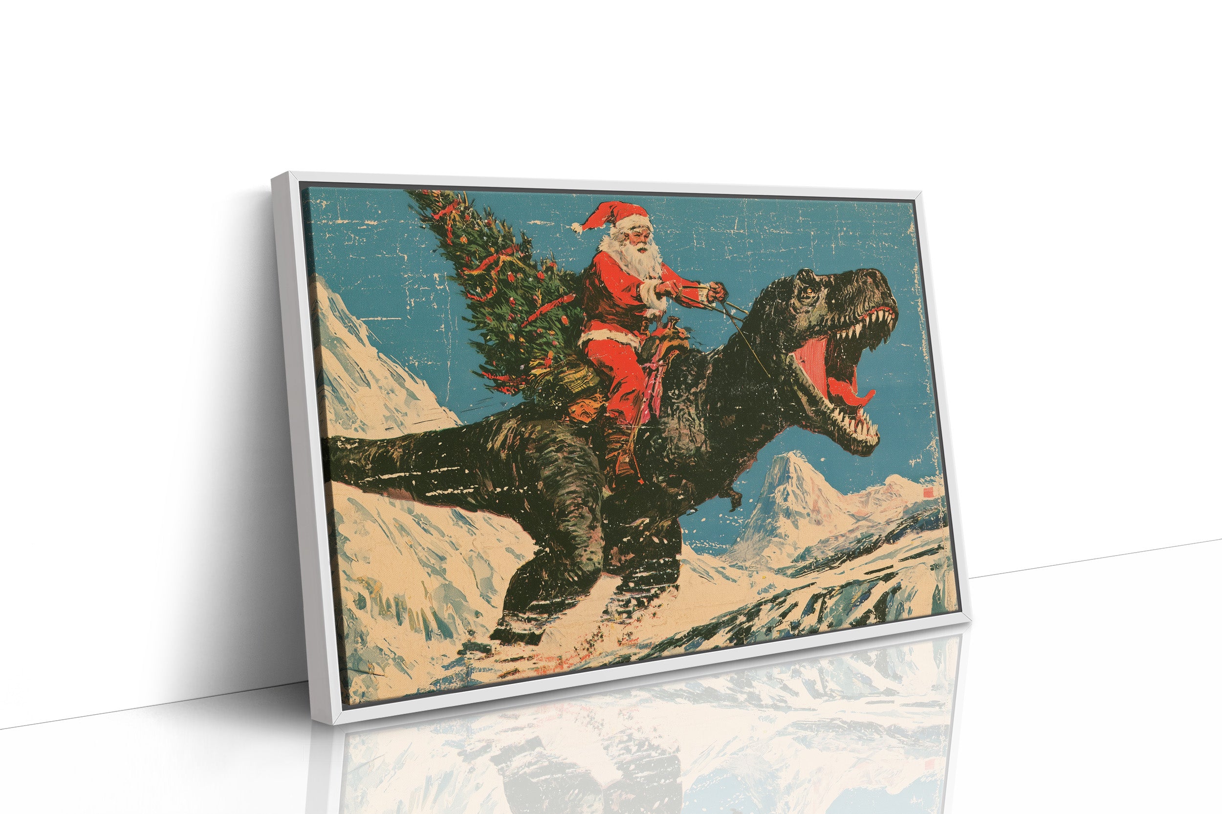 Santa Rides a T-Rex