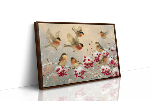 Winter Finches Find Crimson Berries