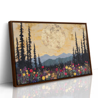 Moonlit Meadow Beneath Mountain Peaks