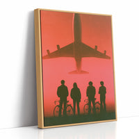 Kids Watch Jet Fly Overhead