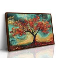 Autumn's Fire Dances With Turquoise Skies