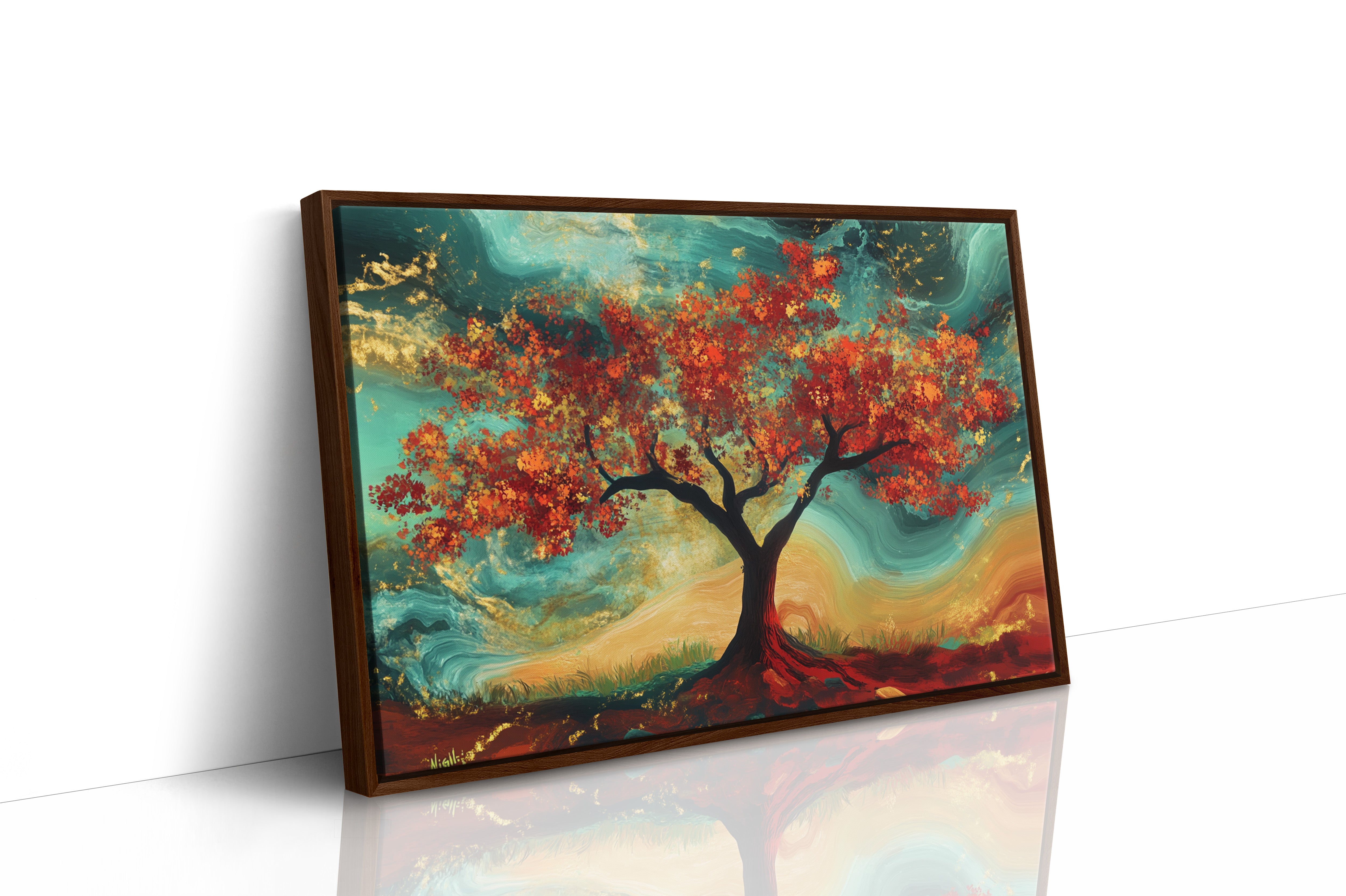 Autumn's Fire Dances With Turquoise Skies